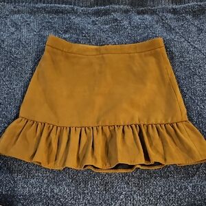 J. Crew Brown Ruffled Mini Skirt
